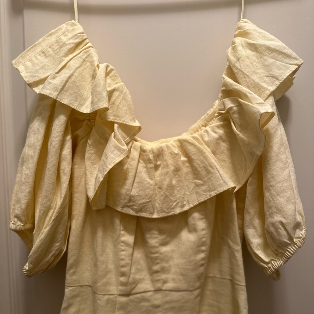 H&M Light Yellow Off-Shoulder Mini Dress - Picture 7 of 11